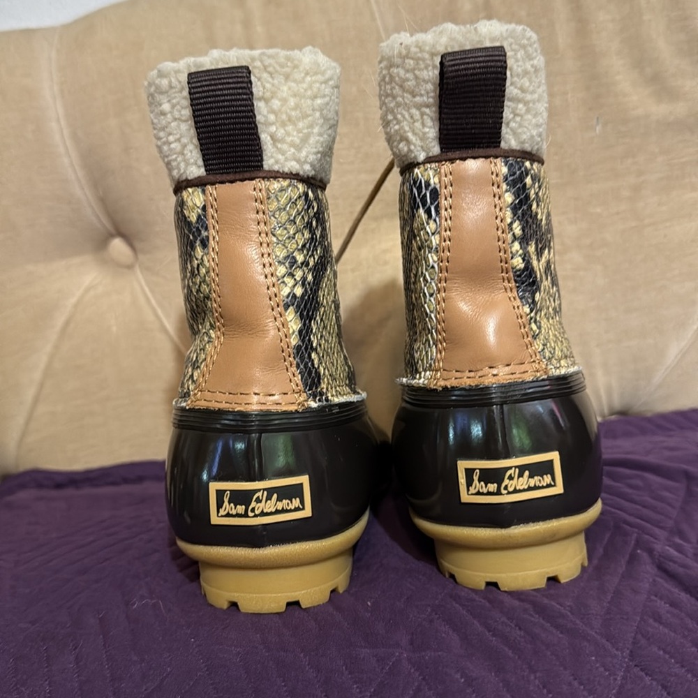 Sam Edelman Black and Tan Winter Rain Boots - Picture 3 of 7